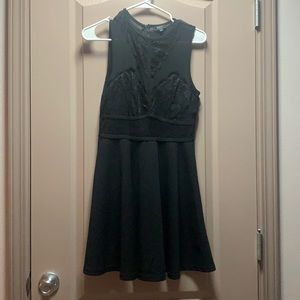 Privy Black with mesh midi dress